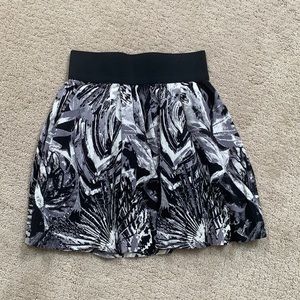 Necessary Objects Black and White Print Mini Skirt